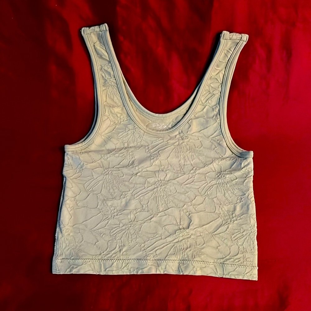 BKE Green Fitted Crop Tank Top